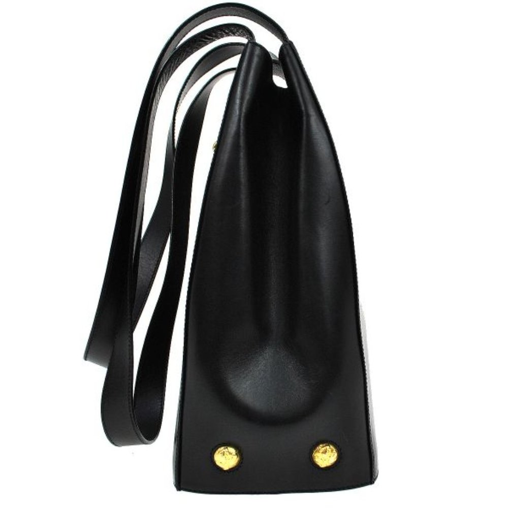 Salvatore Ferragamo DQ-21 5212 Gancini Black Bucket Leather Shoulder Bag dustbag - Picture 6 of 10
